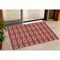 Homeroots 3' X 5' Red Ivory And Gray Geometric Washable Indoor Outdoor Area Rug 599664 - alternate 1