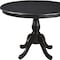 Homeroots 42" Black Rounded Solid Manufactured Wood And Solid Wood Pedestal Base Dining Table 517754 - alternate 3