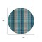 Homeroots 8' Teal Blue Navy Blue And Olive Green Round Plaid Washable Indoor Outdoor Area Rug 614019 - alternate 5