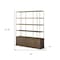 Homeroots 82" Antiqued Brass And Brown Distressed Metal and Solid Wood Four Tier Bookcase with Four Doors 611044 - alternate 5