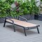 Leisuremod Marlin Patio Chaise Lounge Chair with Armrests in Black Aluminum Frame, Light Brown MLABL-77LBR - alternate 5