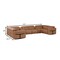 Homeroots Chestnut Italian Leather Power Reclining U Shaped Eight Piece Corner Sectional With Console 634678 - alternate 2