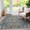 Homeroots 3' X 5' Blue Taupe And Beige Moroccan Washable Indoor Outdoor Area Rug 577187 - alternate 4