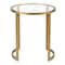 Homeroots 22" Brass And Clear Glass And Steel Round End Table 543844 - alternate 3