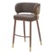 Homeroots 30" Brown Gold and Walnut Steel and Faux Leather Low Back Bar Height Bar Chair 564992 - alternate 2