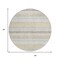 Homeroots 8' Ivory And Beige Round Striped Washable Indoor Outdoor Area Rug 632223 - alternate 2
