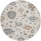 Homeroots 8' Ivory Brown And Blue Round Floral Washable Indoor Outdoor Area Rug 606160 - alternate 3