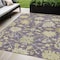 Homeroots 5' X 8' Eggplant Beige And Green Floral Washable Indoor Outdoor Area Rug 605200 - alternate 1