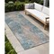 Homeroots 8' Runner Teal and Taupe Abstract Washable Non Skid Indoor Outdoor Runner Rug 564288 - alternate 1