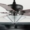 Jonathan Y Moravia 52" 5-Light Farmhouse Rustic Iron Star Shade LED Ceiling Fan With Remote, Black JYL9609A - alternate 4