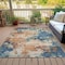 Homeroots 3' X 5' Teal Blue And Copper Abstract Washable Indoor Outdoor Area Rug 631975 - alternate 2