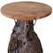 Homeroots 24" Natural and Smoky Black Distressed Reclaimed Wood Round Pedestal End Table 716346 - alternate 3