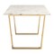 Homeroots 71" White And Gold Faux Marble And Steel Sled Base Dining Table 394605 - alternate 1
