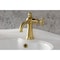Kingston Brass One-Handle Single-Hole Bathroom Faucet with Push Pop-Up Drain, Brushed Brass KS3547RNX - alternate 3