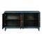 Homeroots 60" Blue Wood And Rattan Distressed Sideboard with Four Doors 568420 - alternate 5