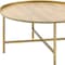 Homeroots 34" Oak and Gold Wood And Metal Round Sled Coffee Table 490508 - alternate 4