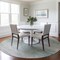 Homeroots 8' Linen Round Striped Washable Indoor Outdoor Area Rug 608481 - alternate 2