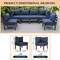 Leisuremod Chelsea 6-Piece Patio Sectional Black Aluminum With  Light Blue Cushions CSBL-6LBU - alternate 4
