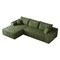 Homeroots 107" Green Corduroy Modular Compression Foam Sofa With Toss Pillows 712965 - alternate 1