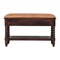 Homeroots 35in Brown Genuine Leather and Solid Wood Upholstered Storage Bench With Shelves 723440 - alternate 1