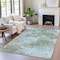 Homeroots 5' X 8' Sage And Denim Blue Abstract Washable Indoor Outdoor Area Rug 630652 - alternate 1
