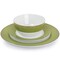Martha Stewart Gold Rimmed 12 Piece Fine Ceramic Dinnerware Set in Green 97243.12 - alternate 4