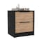 Homeroots 19" Black Wood Two Drawer Nightstand 543653 - alternate 5