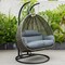 Leisuremod Charcoal Wicker Hanging 2 person Egg Swing Chair, Dark Grey ESCCH-57DGR - alternate 5