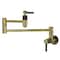 Kingston Brass Wall Mount Pot Filler Faucet with Knurled Handle, Antique Brass KS8103KNL - alternate 1