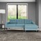 Homeroots Blue Polyester Blend L Shaped Two Piece Sofa and Chaise Sectional 530510 - alternate 2