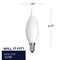 Bulbrite 40-Watt Dimmable (E12) Candelabra Screw Base Milky Filament CA10 LED Light Bulb, 3000K, 4PK 862690 - alternate 2