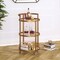 Homeroots Brass Steel And Glass Round Rolling Bar Cart 530458 - alternate 3