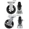 Hyw Products Heavy Duty Caster Set 6in Rubber on Cast Iron Wheels, 2 Rigid & 2 Swivel with Brake, 4PK 40-60R-A1-RC-2,40-60S-A1-RC-TB-2 - alternate 2