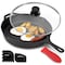 Megachef 12 Inch Pre-Seasoned Cast Iron Skillet with Tempered Glass Lid MCCI-7756CI - alternate 1