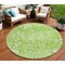 Homeroots 8' Lime Green And Ivory Round Striped Washable Indoor Outdoor Area Rug 596688 - alternate 1
