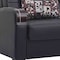 Homeroots 74" Black Faux Leather Convertible Futon Sleeper Sofa And Toss Pillows With Storage 607182 - alternate 3