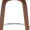 Homeroots 26" Cream And Wood Brown Faux Leather Swivel Low Back Counter Height Bar Chair 534431 - alternate 6