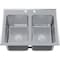Amgood Stainless Steel 2 Compartment Drop-In Sink. Bowl 10 in. x 14 in. x 10 in.. No Faucet AMG SINK DIS S2C-101410-NF-Z - alternate 2