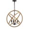 Jonathan Y Soka 4-Light 20" Adjustable Globe Metal/Rope LED Pendant, Black/Brown JYL9041A - alternate 2