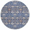 Homeroots 8' Navy Blue Brown And Beige Round Floral Washable Indoor Outdoor Area Rug 605433 - alternate 5