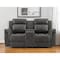 Homeroots 74" Gray Faux Leather Manual Reclining Loveseat With Storage 561568 - alternate 1