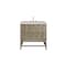 James Martin Vanities Emmeline 36" Single Vanity, Pebble Oak, w/ 3 CM Siberian Silestone Top D100-V36-PBO-3SFR - alternate 1