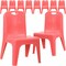 Flash Furniture Red Plastic Stack Chair, PK10 10-YU-YCX-011-RED-GG - alternate 1