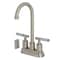 Kingston Brass Double-Handle 4" Centerset Bar Faucet, Brushed Nickel KB8498KPS - alternate 1