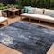 Homeroots 9' X 12' Blue And Ivory Abstract Washable Indoor Outdoor Area Rug 617654 - alternate 1