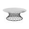 Homeroots 36" White And Black Genuine Marble And Metal Round Coffee Table 520646 - alternate 2