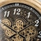 Homeroots 21" Circle Black and Gold Wood and Glass Analog Exposed Gear Wall Clock 485982 - alternate 2
