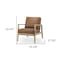 Homeroots 34" Brown and Natural Genuine Leather and Solid Wood Arm Chair 606012 - alternate 3