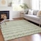 Homeroots 8' X 10' Artichoke Green And Ivory Quatrefoil Washable Indoor Outdoor Area Rug 583195 - alternate 5