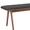 Homeroots 60in Black and Brown Fabric and Wood Upholstered Bench 668851 - alternate 2